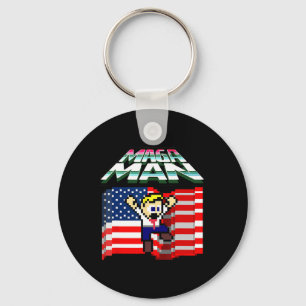 Wahl 2024 Amerikanische Flagge Mega Man Funny Pres Schlüsselanhänger