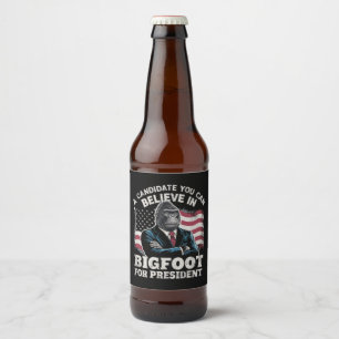 Wahl 2024 Lustig Wählen Sasquatch USA Bierflaschenetikett