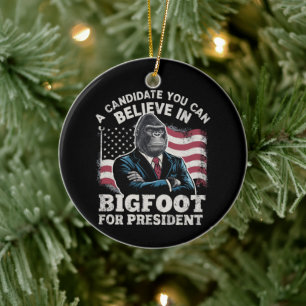 Wahl 2024 Lustig Wählen Sasquatch USA Keramik Ornament