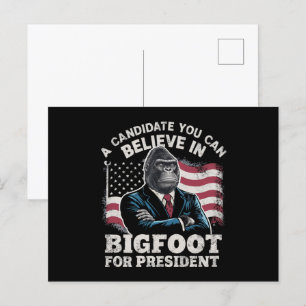 Wahl 2024 Lustig Wählen Sasquatch USA Postkarte
