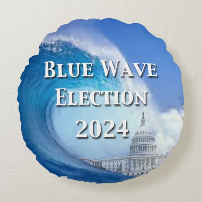 Wahl 2024 rundes kissen (Vorderseite)