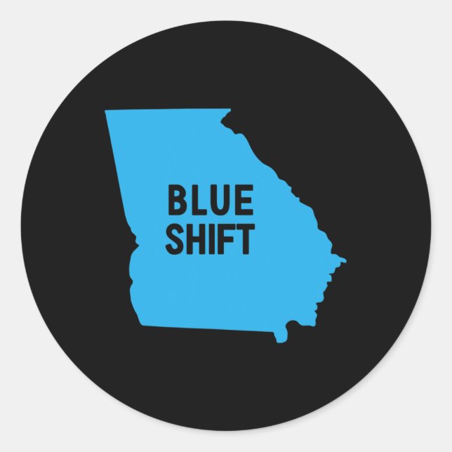 Wahl Biden Harris - Blue Shift Georgia Runder Aufkleber (Vorderseite)