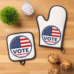 Wahl der Präsidentschaftswahlen unter amerikanisch Ofenhandschuh & Topflappen-Set