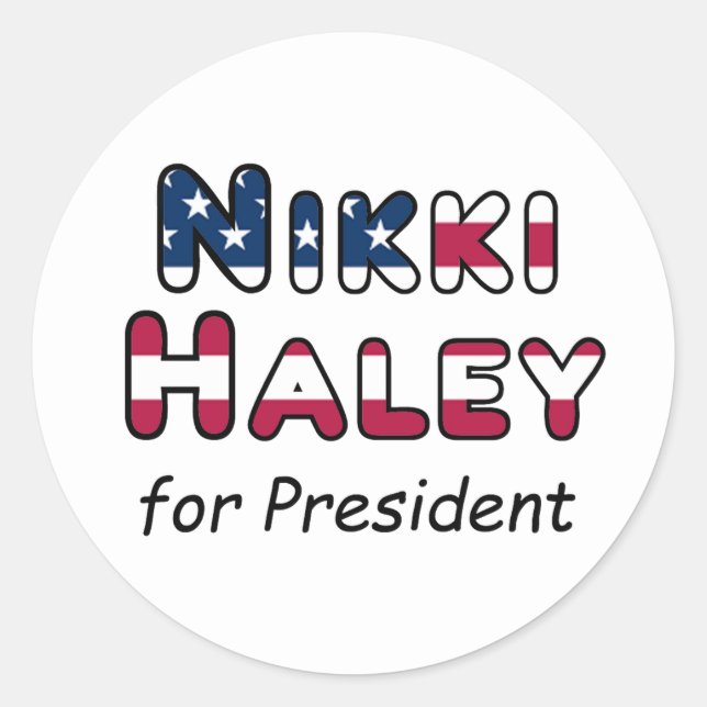 Wahl der USA Haley zum Präsidenten Runder Aufkleber (Vorderseite)