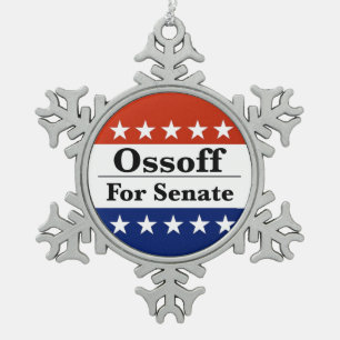 Wahl des georgischen Senators Jon Ossoff im Jahr 2 Schneeflocken Zinn-Ornament