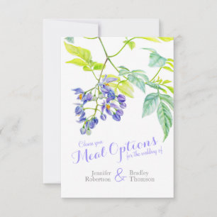 Wahl des Hochzeitsmahles lila florale Antwortkarte RSVP Karte