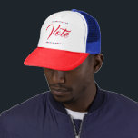 Wahl des US-Präsidenten 2024 Red White Blue Truckerkappe<br><div class="desc">Abstimmung. Rot, Weiß und Blau, cool, Sterne, LKW-Mütze, für Republikaner / Demokraten / Amerikaner, um die Menschen zu ermutigen, in großer Zahl zu kommen und zu wählen, und zeigen ihre Unterstützung für Kandidaten für das Amt des Präsidenten in den US-Präsidentschaftswahlen 2024. Es ist ein großes politisches Geschenk für patriotische Amerikaner,...</div>