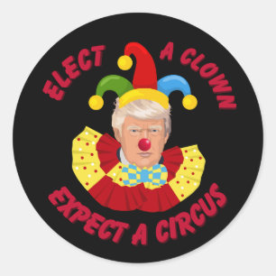 Wahl eines Clowns erwarten einen Zirkus Funny Dona Runder Aufkleber