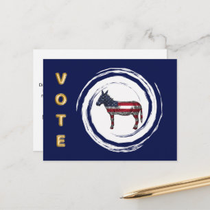 Wahl Gold Abstimmung Patriotischer Esel Postkarte
