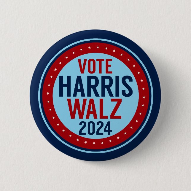 Wahl Harris Walz zum Präsidenten 2024 Button (Vorderseite)