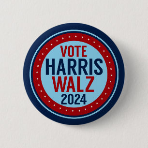 Wahl Harris Walz zum Präsidenten 2024 Button