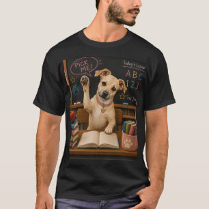 Wähl mich! Süßer Schulhund hebt die Pfote T-Shirt