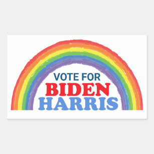 Wahl von Biden Harris Rainbow LGBTQ Rechteckiger Aufkleber