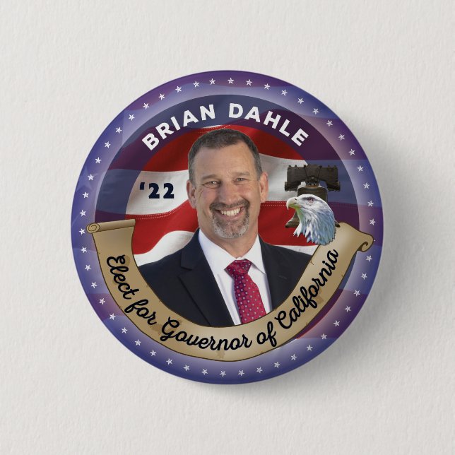 Wahl von Brian Dahle zum Gouverneur von Kalifornie Button (Vorderseite)