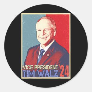 Wahl von Harris-Vizepräsident Tim Walz Waltz 2024 Runder Aufkleber