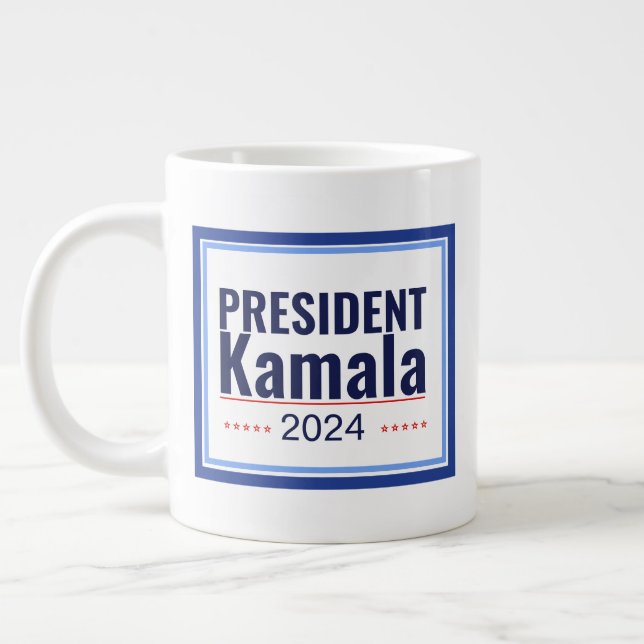 Wahl von Präsident Kamala 2024 Jumbo-Tasse (Links)