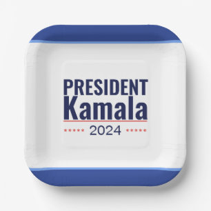 Wahl von Präsident Kamala 2024 Pappteller