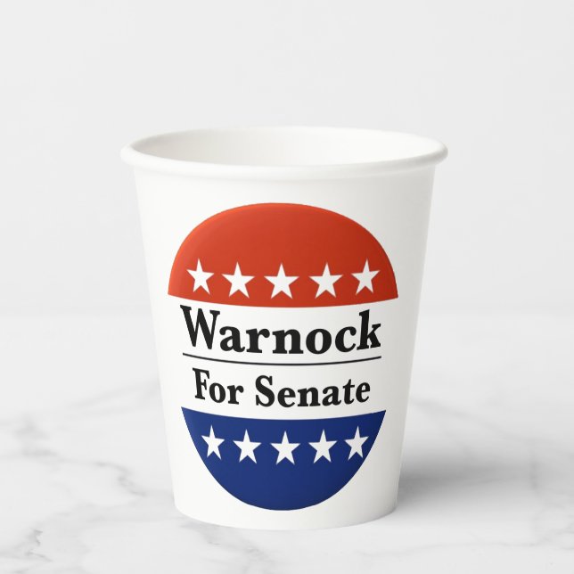 Wahl von Raphael Warnock zum US-Senat 2022 Pappbecher (Vorderseite)