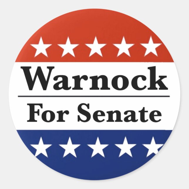 Wahl von Raphael Warnock zum US-Senat 2022 Runder Aufkleber (Vorderseite)