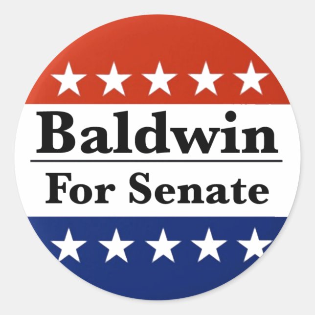 Wahl von Tammy Baldwin zum Senat 2024 Runder Aufkleber (Vorderseite)