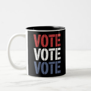Wahl Wahlkampf Politik Abstimmung Wählerregistrier Zweifarbige Tasse