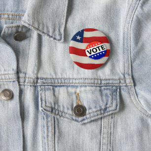 Wahlabstimmung auf US-Flagge Button