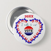 Wahlabstimmung Demokratisch 2024 Button