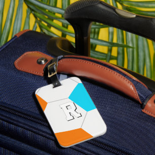 wähle BELIEBIGE Teamfarben Fußballspieler monogram Gepäckanhänger
