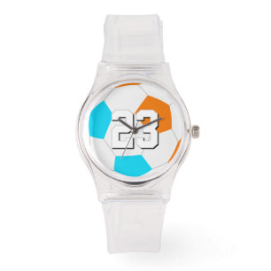 Wähle BELIEBIGE Teamfarben mit Trikotnummer Fußbal Armbanduhr