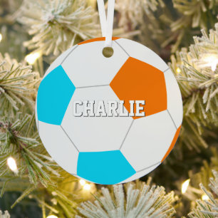 wähle BELIEBIGE Teamfarben mit Trikotnummer Fußbal Ornament Aus Metall