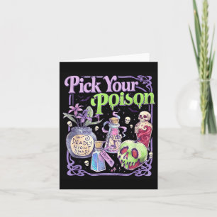 Wähle Dein Gift Gothic Halloween Retro Grafik Karte