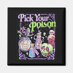 Wähle dein Gift Gotisches Halloween Retro Grafik Magnet