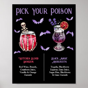 Wähle Dein Gift Halloween 2 Cocktail-Menü Poster