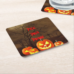 Wähle Dein Gift Halloween Gruseliger Friedhof Quad Rechteckiger Pappuntersetzer