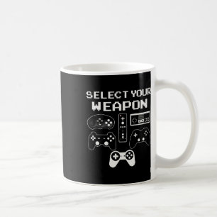 Wähle Dein Waffe Spaß Videospiel-Shirt Controller Kaffeetasse