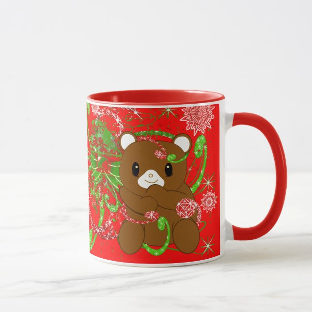 Wähle die Hintergrundfarbe - Frohe Weihnachtsbären Tasse (Rechts)
