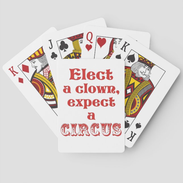 Wähle einen Clown, erwarte einen Zirkus! Fun Anti  Spielkarten (Rückseite)