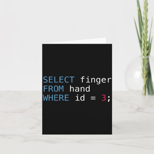 Wähle Finger Von Hand Wo Id = 3 Programmierer Sq Karte (Vorderseite)