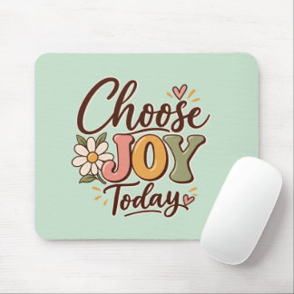 Wähle Freude Heute Retro Pastell Ästhetik-Mauspad Mousepad