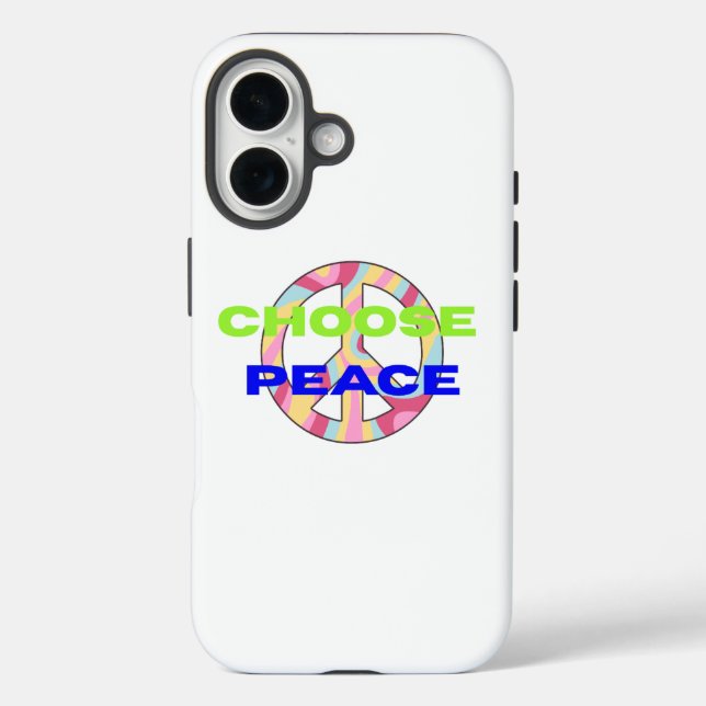 Wähle Frieden Minimal Typography Phone Case (Rückseite)