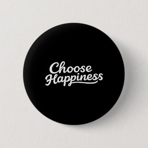 Wähle Glück - Glück Minimalist Retro Button