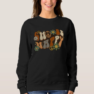 Wähle Glückliches Friedenszeichen Gänseblümchen Re Sweatshirt