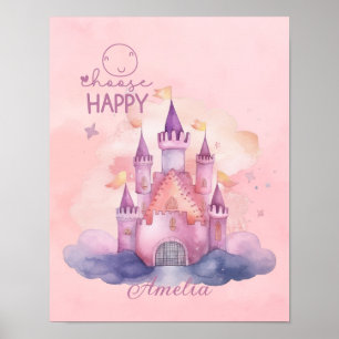 Wähle Glückspalast auf der rosa Wolke Personalisie Poster