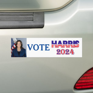 Wähle Harris 2024 Präsident Demokrat Flagge Text Autoaufkleber