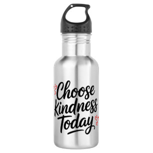 Wähle heute Freundlichkeit Positiver Spruch Edelstahlflasche