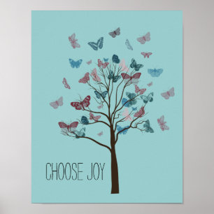 Wähle Joy Butterflies Tree Poster