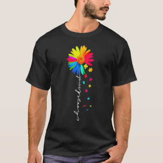 Wähle Kind Autismus Awareness Rainbow Sunflower Wa T-Shirt