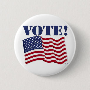 WÄHLE! mit US-Flagge Button