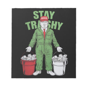 Wähle Trump Müllmann Bleib Trashy 2024 Wahl  Notizblock