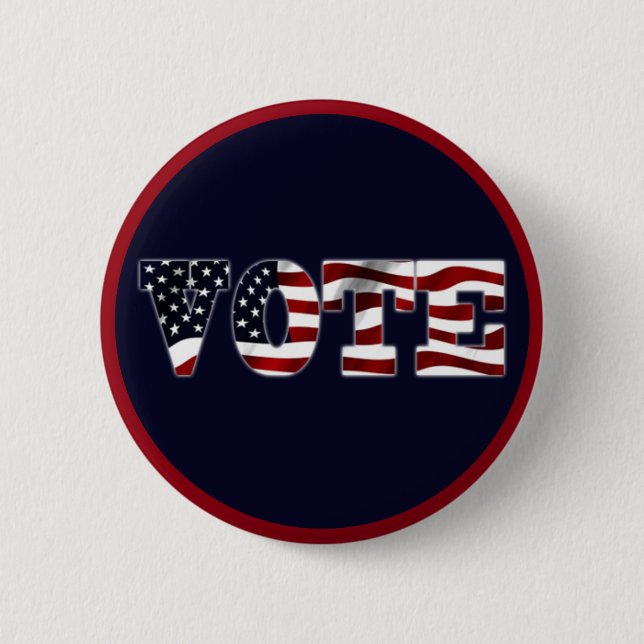 Wähle USA-Flagge Blau-Rot-Design Button (Vorderseite)
